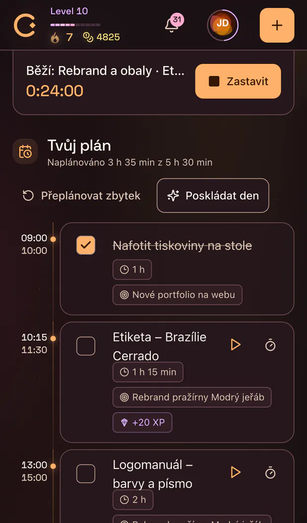 PLÁNOVÁNÍ & FOKUS